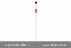 zbrana vjazdu Ø42x2,5mm, bielo-erven zbrana vjazdu k zarazeniu do zeme, jedna osa, celkov dka 1300mm, kd 4042EB-1, www.idealmarket.sk